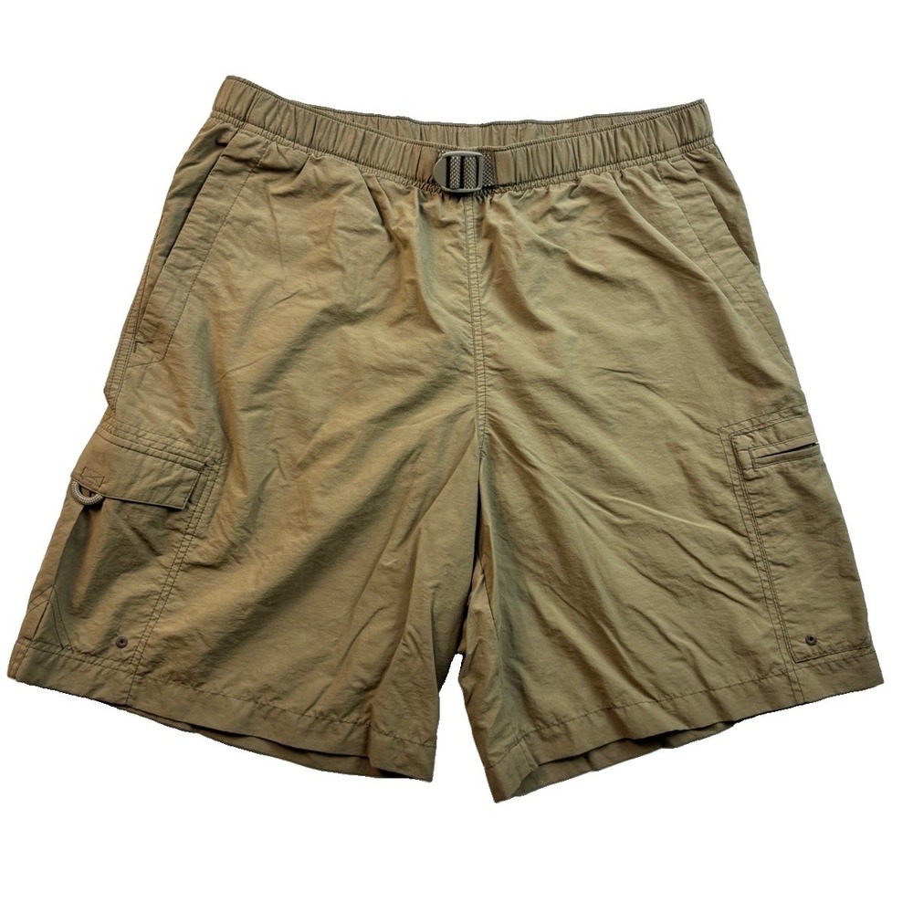 Columbia Sportswear Men's M Khaki Cargo Hiking Shorts 9" Inseam Nylon Outdoor